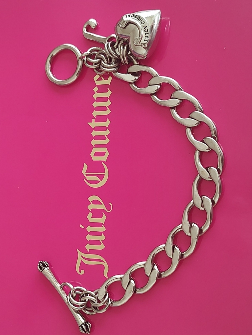 Vintage Juicy Couture Puff Heart Toggle Bracelet